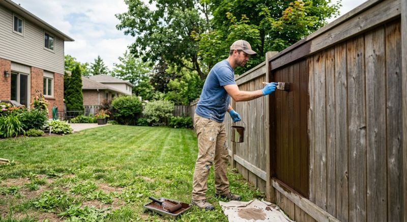 Residential Fence Painting project example